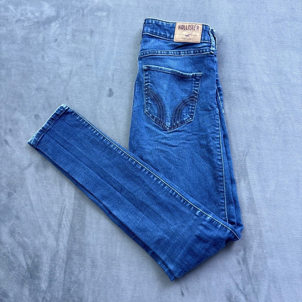 Hollister Super Skinny Jeans Medium Wash Blue Denim 1R W25 L31